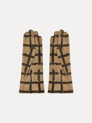 Check Leather Gloves