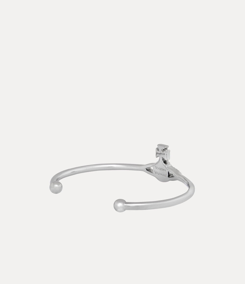 Vivienne Westwood Grace Bas Relief Open Bangle in Silver, view 3
