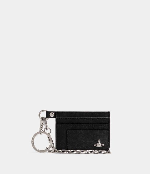 Vivienne Westwood Flat Chain Card Holder Leather Off-black One Size Unisex