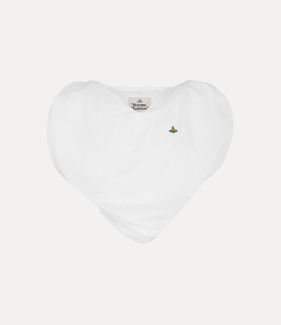Vivienne Westwood Heart-shaped Crop Top With V-neckline And Embroidered Orb Logo In White