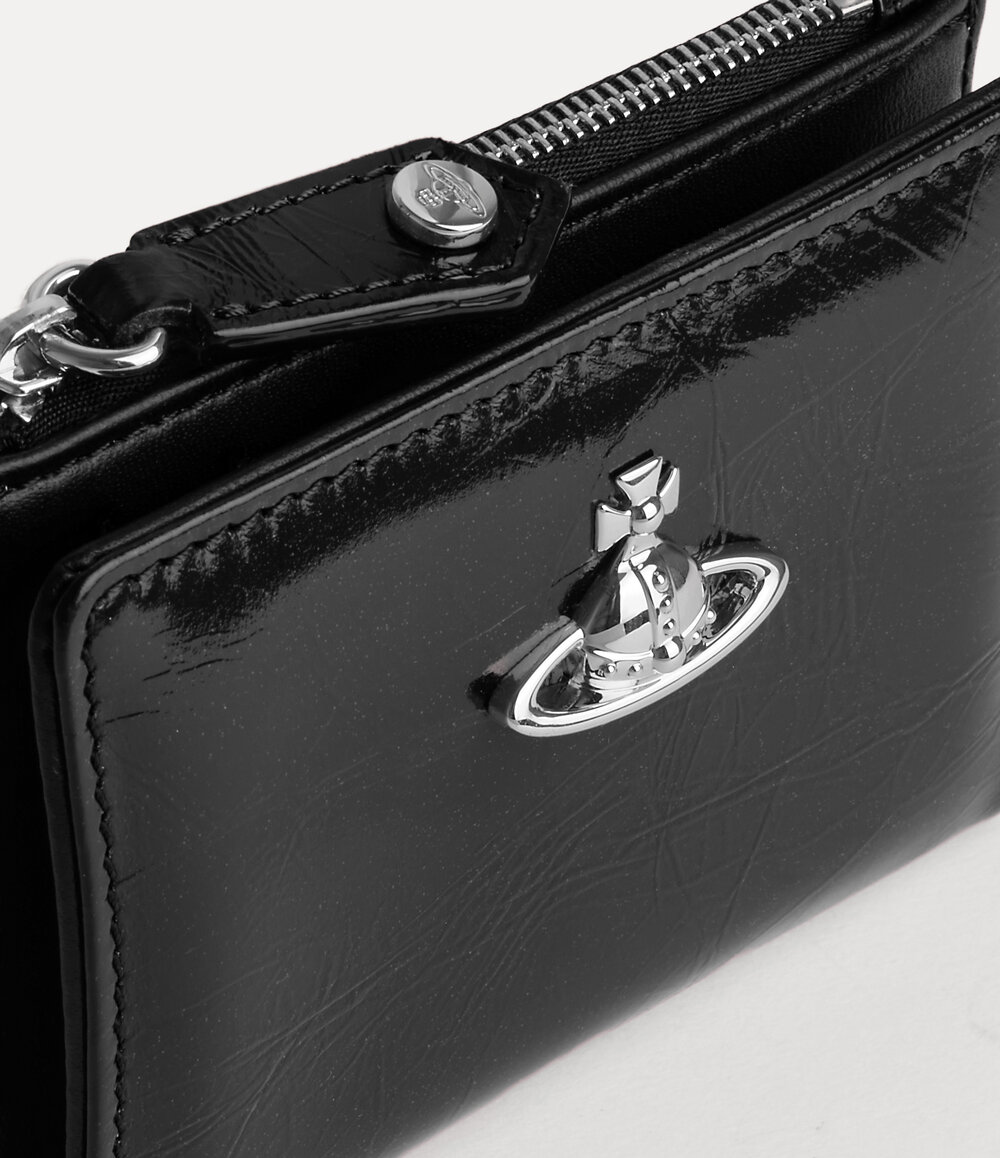 Vivienne Westwood Slim Flap Card Holder in Black, view 4