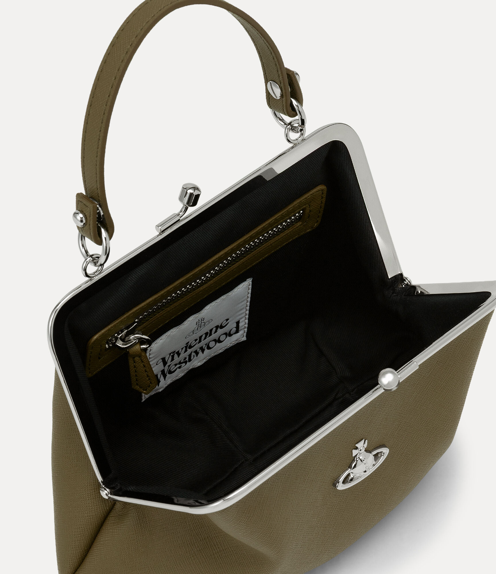 Vivienne Westwood ハンドバッグ リーフモチーフ Granny Frame Purse in KHAKI | Vivienne Westwood®