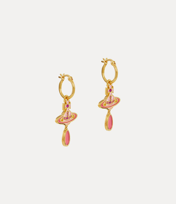 Concetta Drop Earrings in GOLD-ROSE-PEACH-INDIAN-PINK-Resin