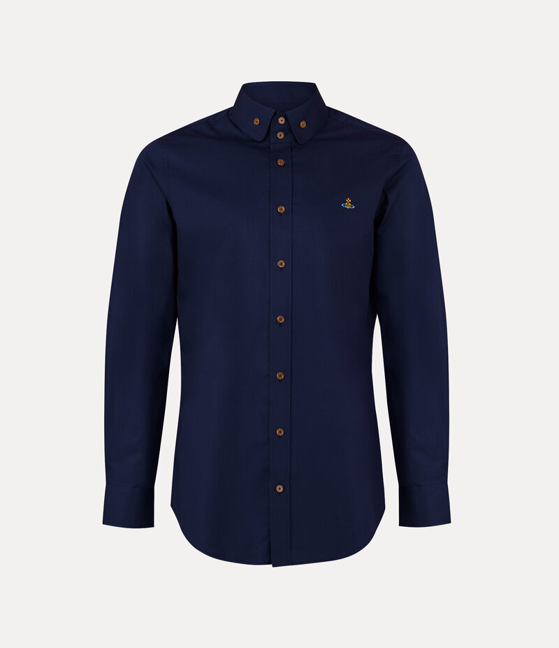 Vivienne Westwood Two Button Krall Shirt in Navy Blue