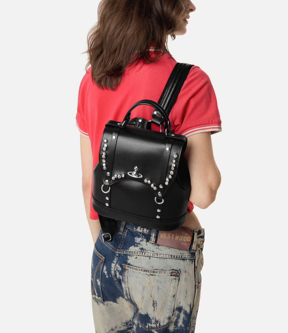 Vivienne Westwood Max Small Backpack in Black, view 2