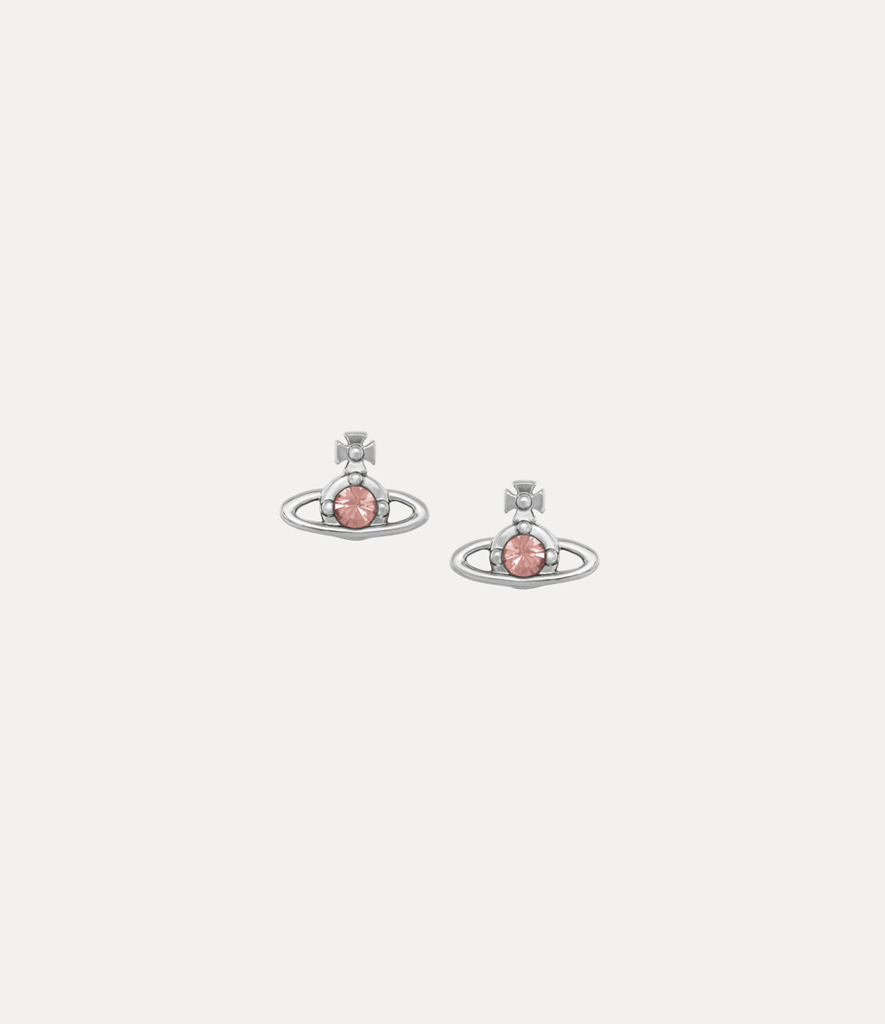 Vivienne Westwood Nano Solitaire Earrings -Platinum-d-rose-crystal -Platinum-d-rose-crystal in platinum d rose crystal