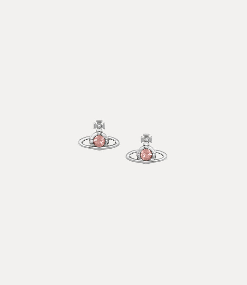 Vivienne Westwood Nano Solitaire Earrings -Platinum-d-rose-crystal -Platinum-d-rose-crystal