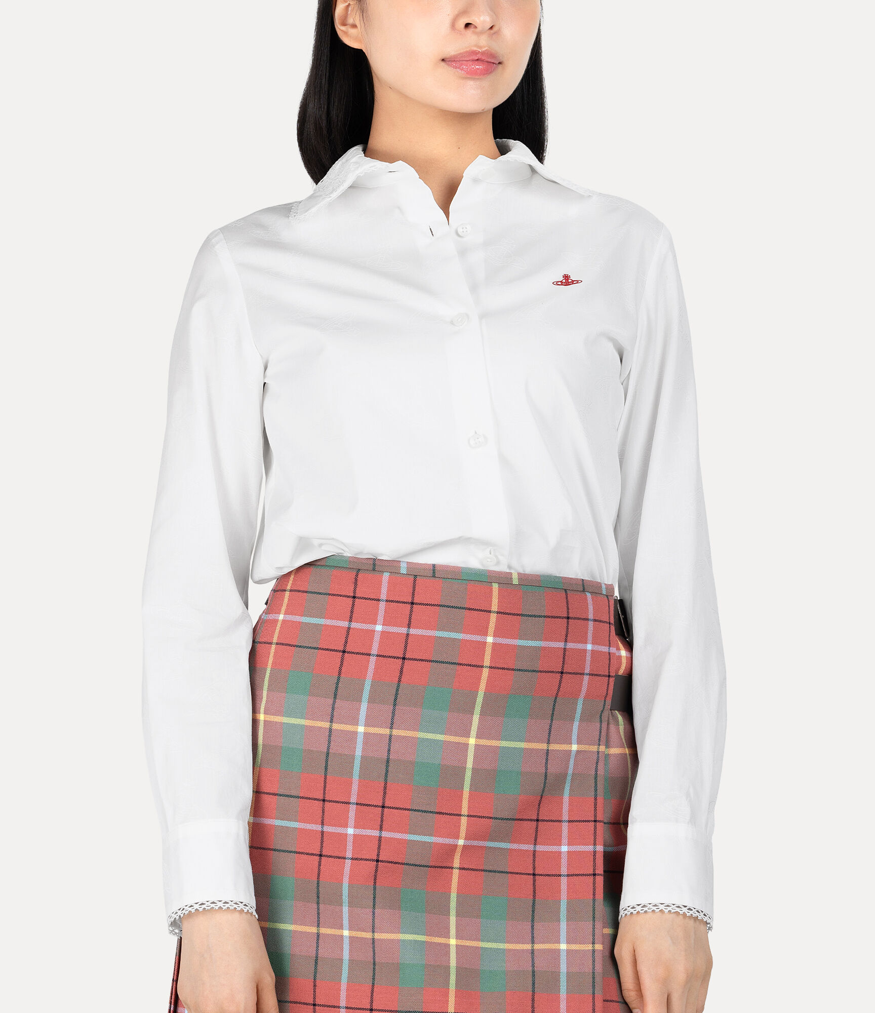 Orb Jacquard Lace Collar Shirt  large image number 4