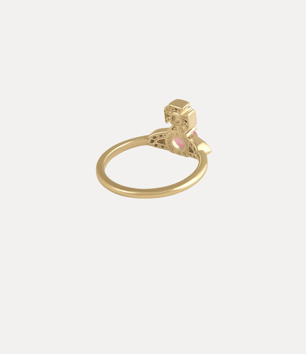 Vivienne Westwood Ondina Ring -Gold-pink-white-cz -Gold-pink-white-cz, view 3