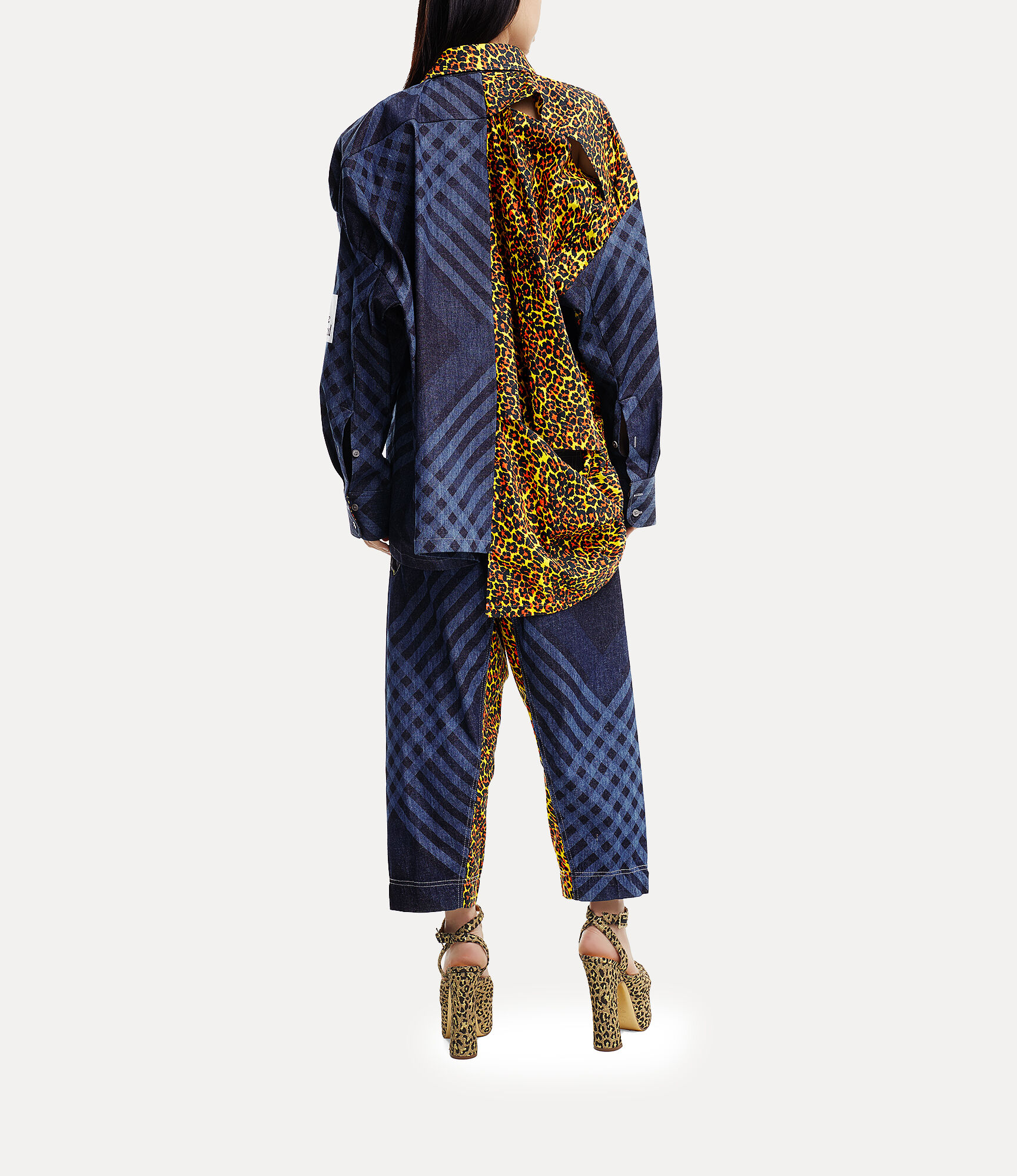 Vivienne Westwood ブロッキングシャツ ブルー ブラウン Vivienne Westwood ブロッキングシャツ ブルー ブラウン Vivienne