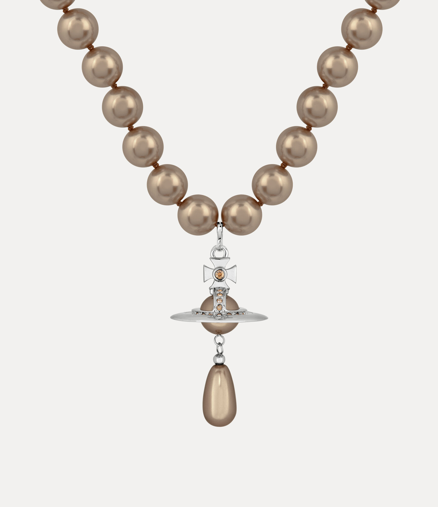 Three Row Pearl Drop Choker   large image number 2