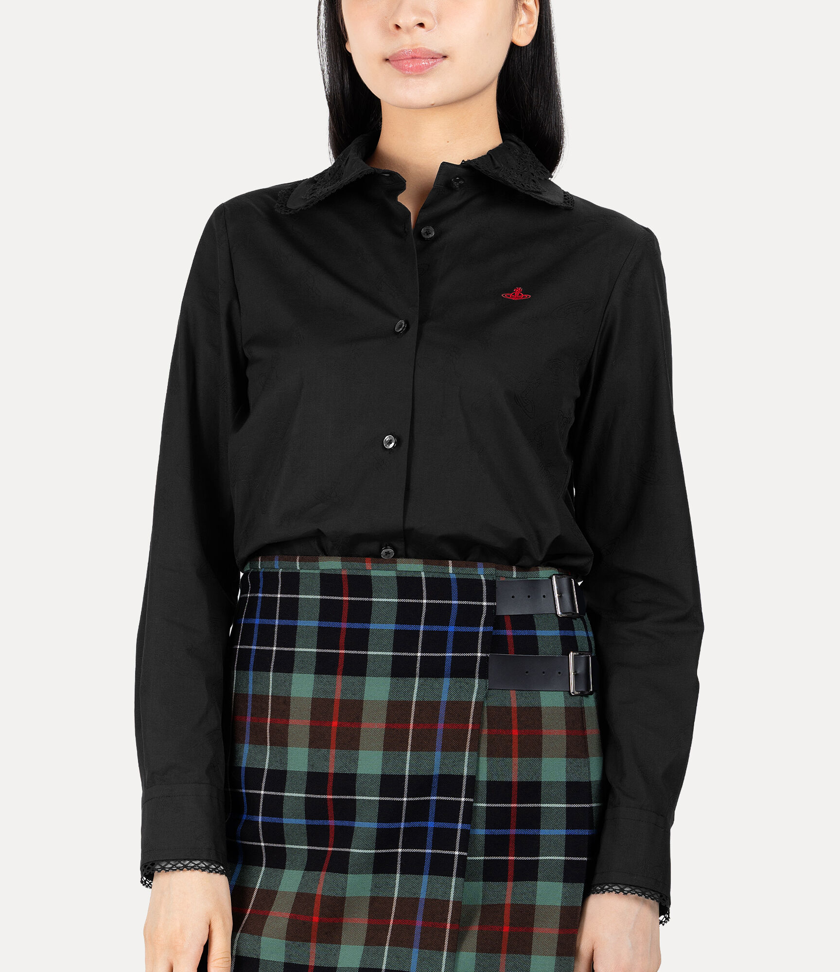 Orb Jacquard Lace Collar Shirt  large image number 4
