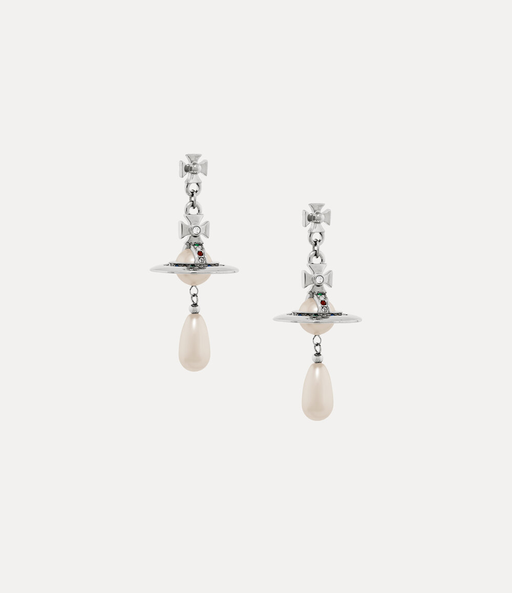 Vivienne Westwood Pearl Drop Earrings in Silver, view 3
