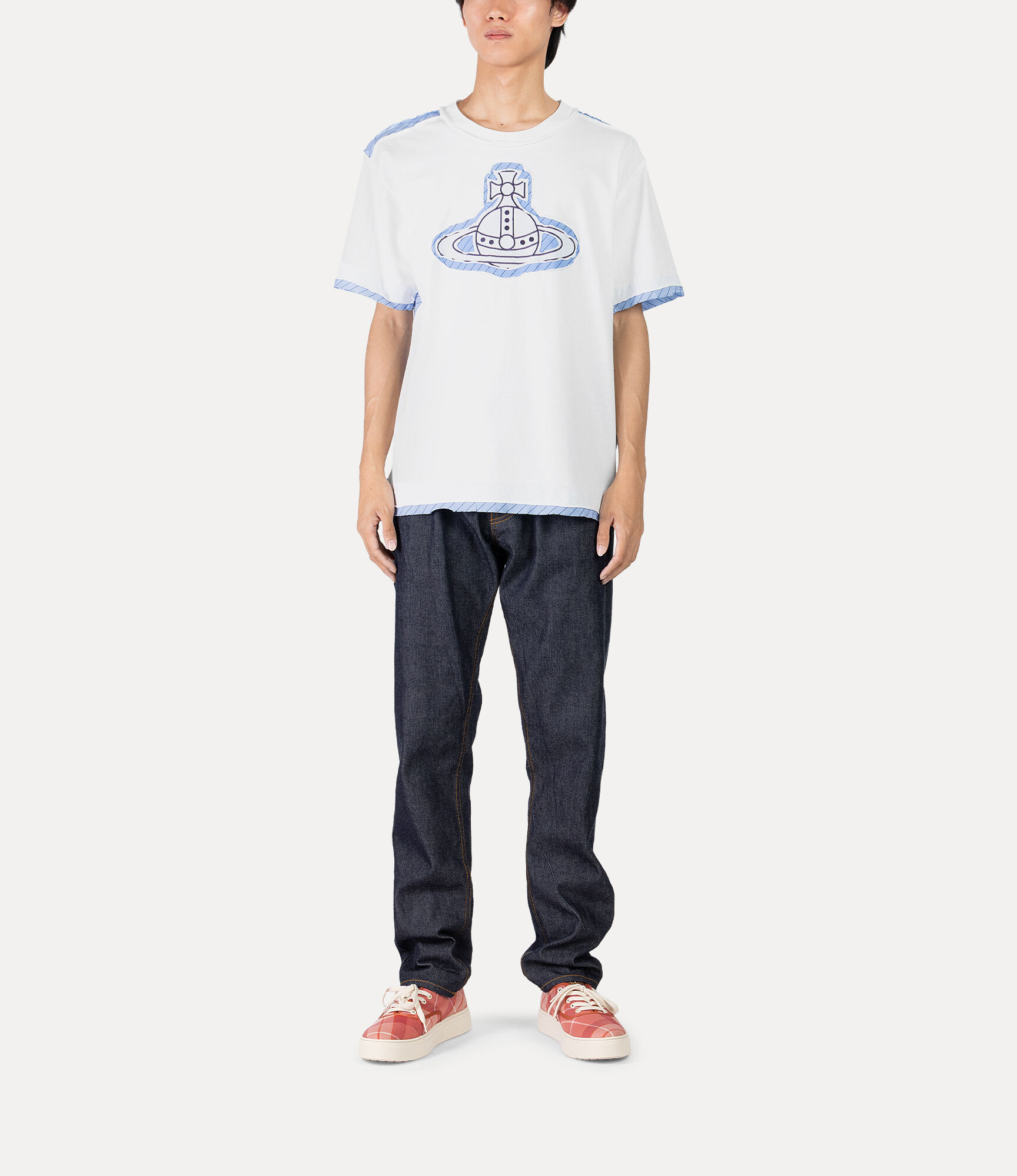Orb Stripe リラックス Tシャツ - ホワイト | Vivienne Westwood®
