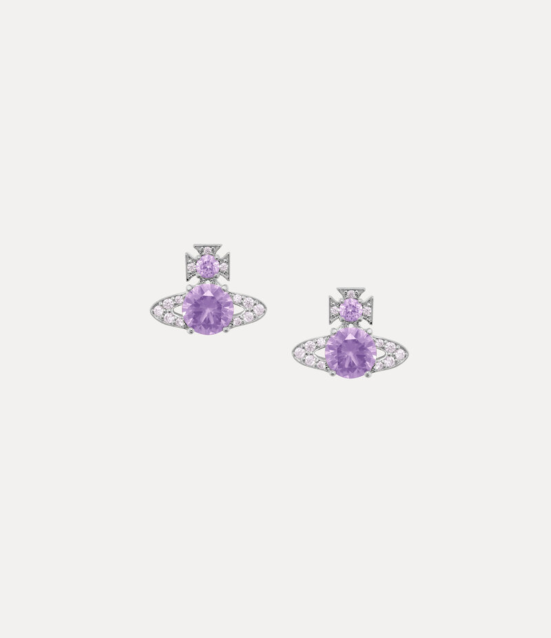Vivienne Westwood Ismene Earrings in Platinum Lavender Light Lavender Cz