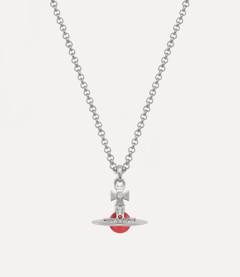 Vivienne Westwood New Petite Orb Pendant Necklace in Platinum