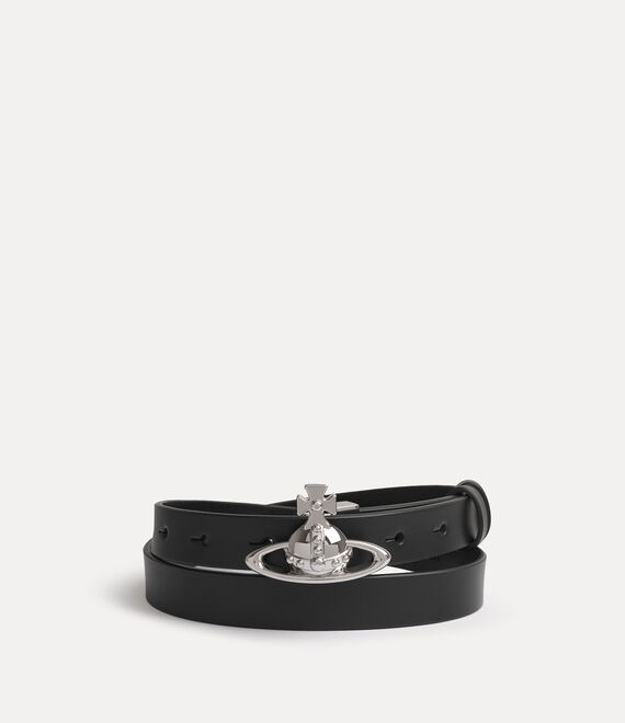 Vivienne Westwood Small Orb Buckle Belt Pelle Toledo Nero S/m Donna