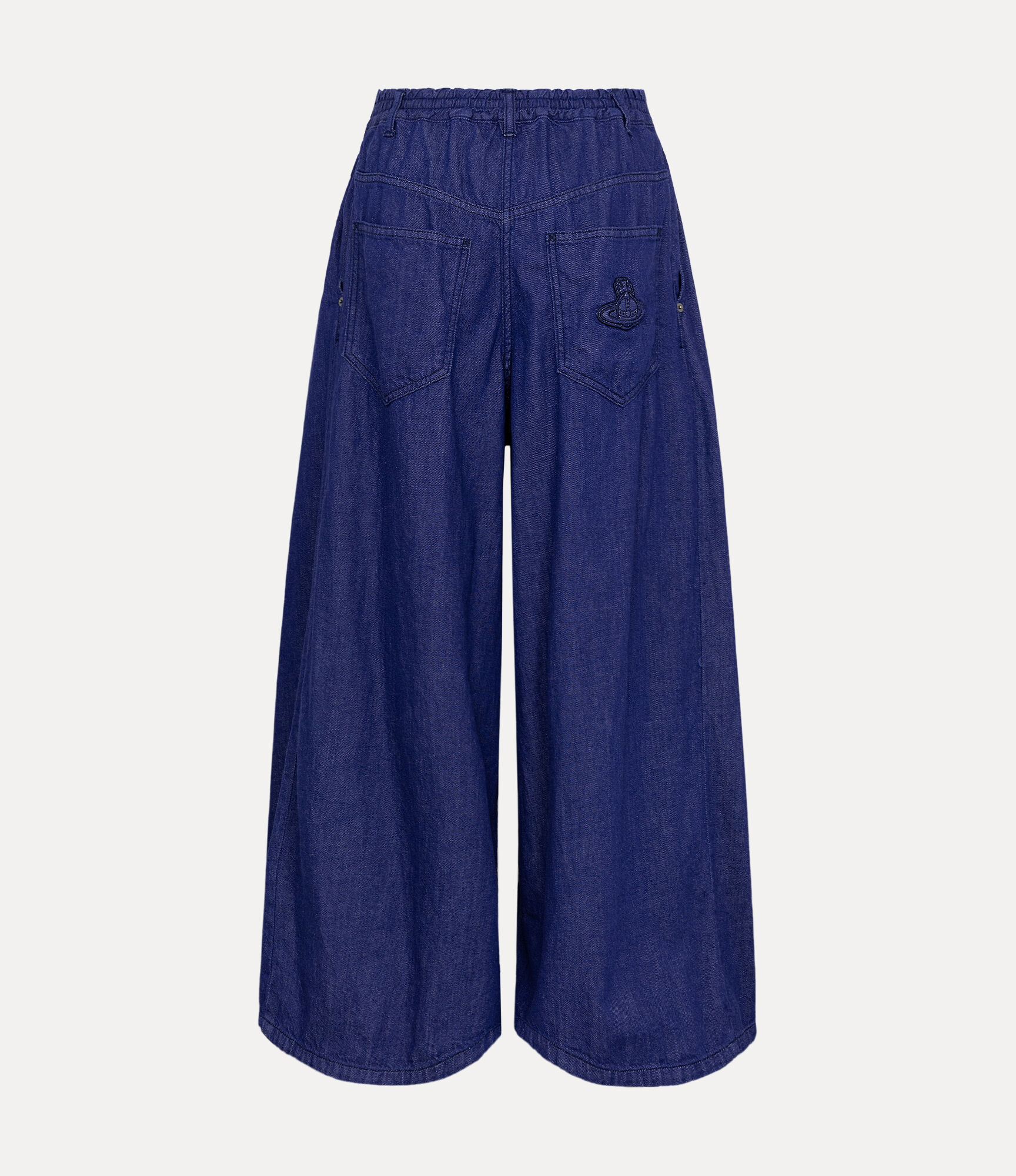 Light Denim Tuck Wide Trousers  large image number 5