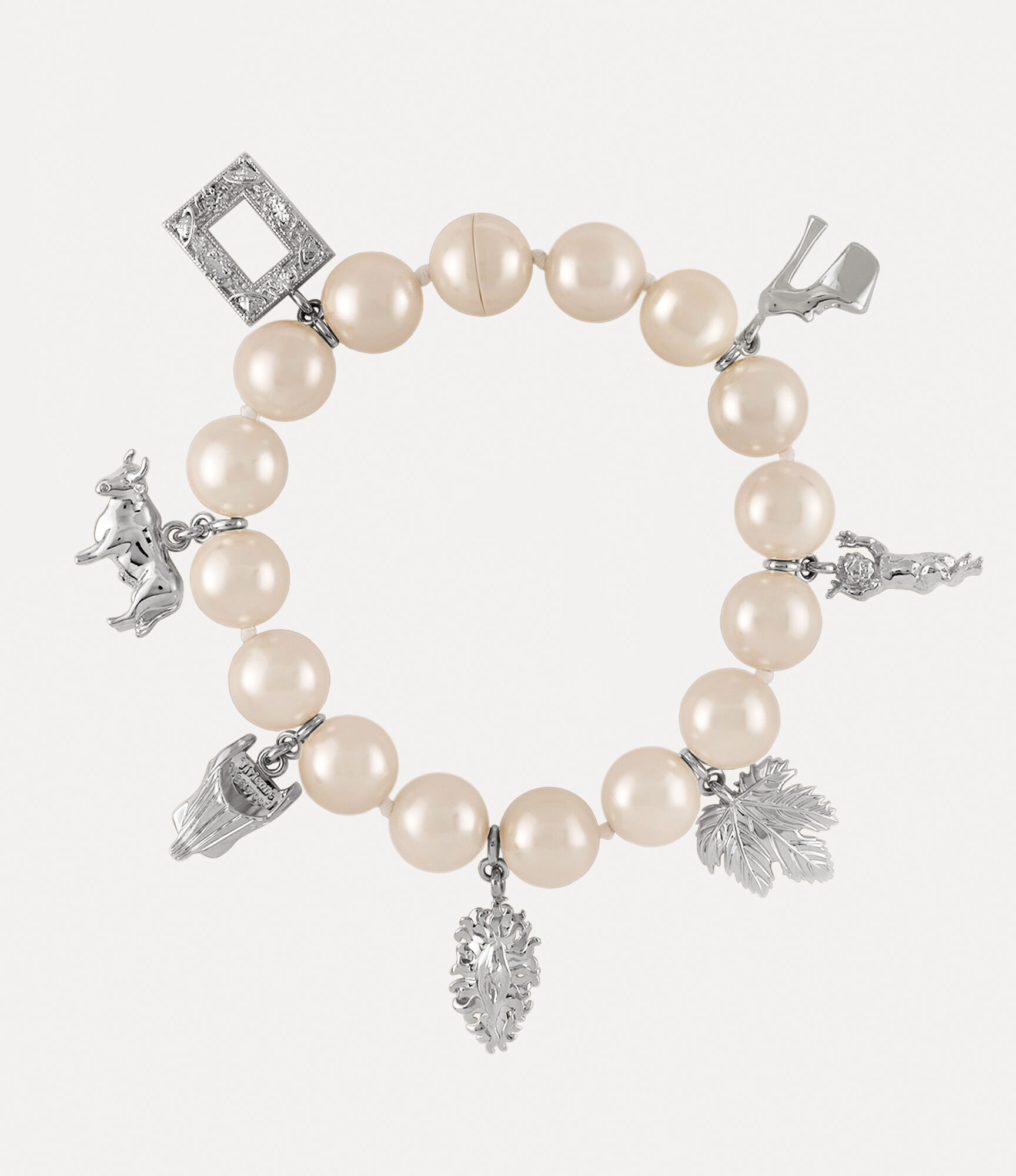 Aleksa Pendant in Platinum, Creamrose Pearl & Crystal