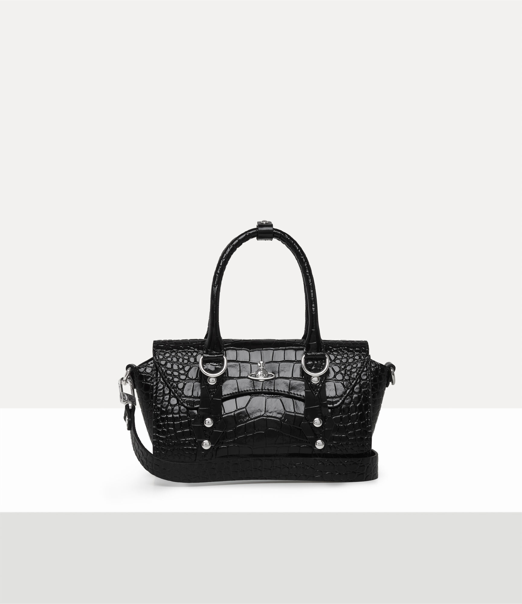 Vivienne Westwoodブラックリボンモチーフパーティーバッグ Bettina ミニ クロスボディ - ブラック | Vivienne Westwood®