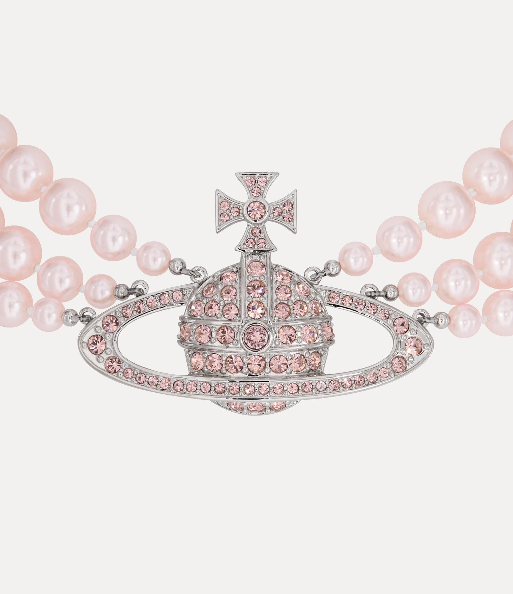 Three Row Pearl Bas Relief Choker  large image number 2