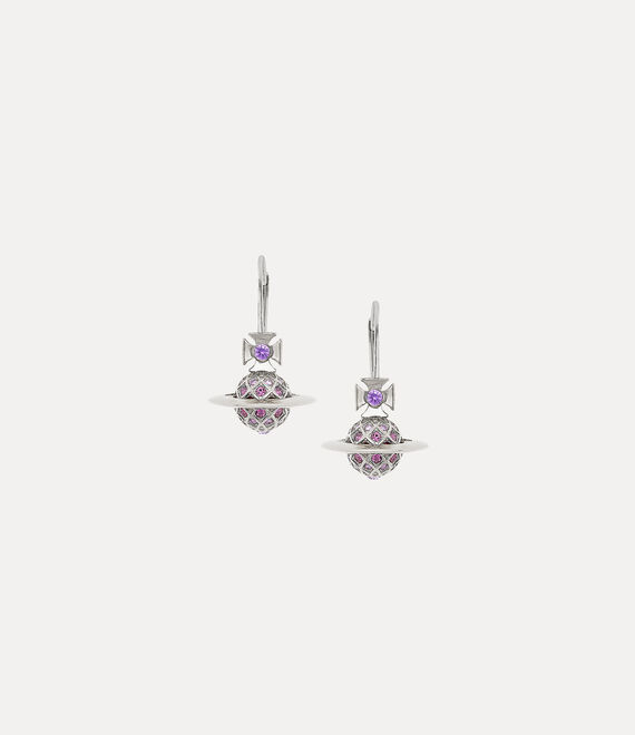 Vivienne Westwood Willa Earrings In Platinum-violet-light-amethyst-amethyst-crystal
