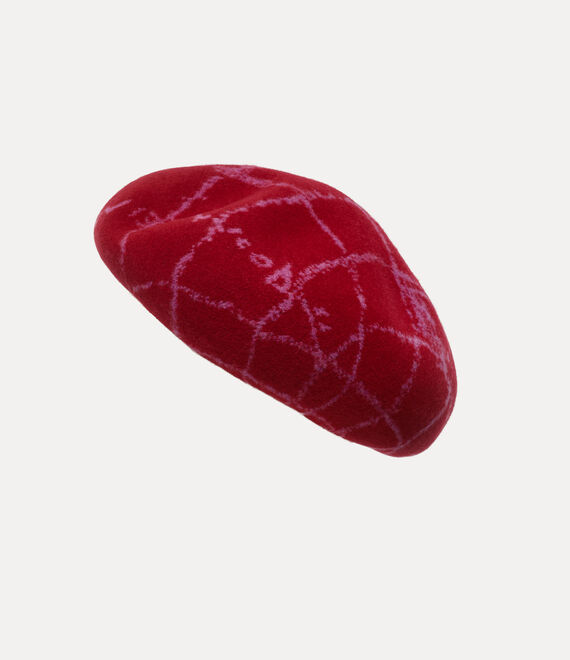 Vivienne Westwood Orb Argyle Beret Jacqu. Flock Print Red S/m Unisex