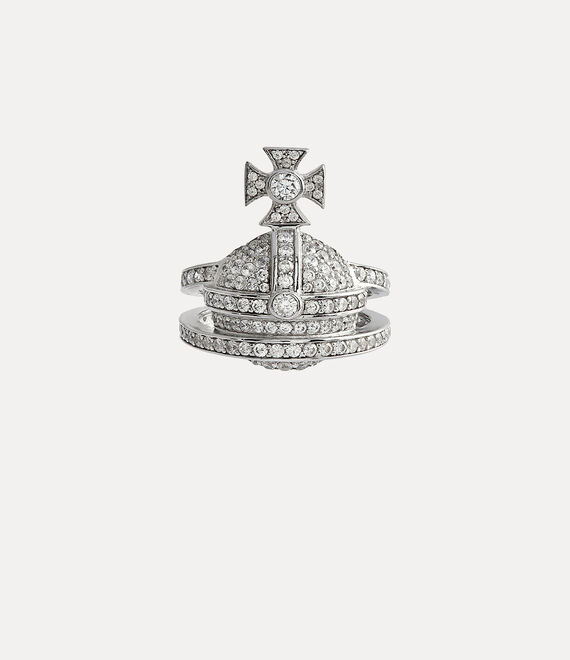 Vivienne Westwood Orb Ring In Platinum-white-cz