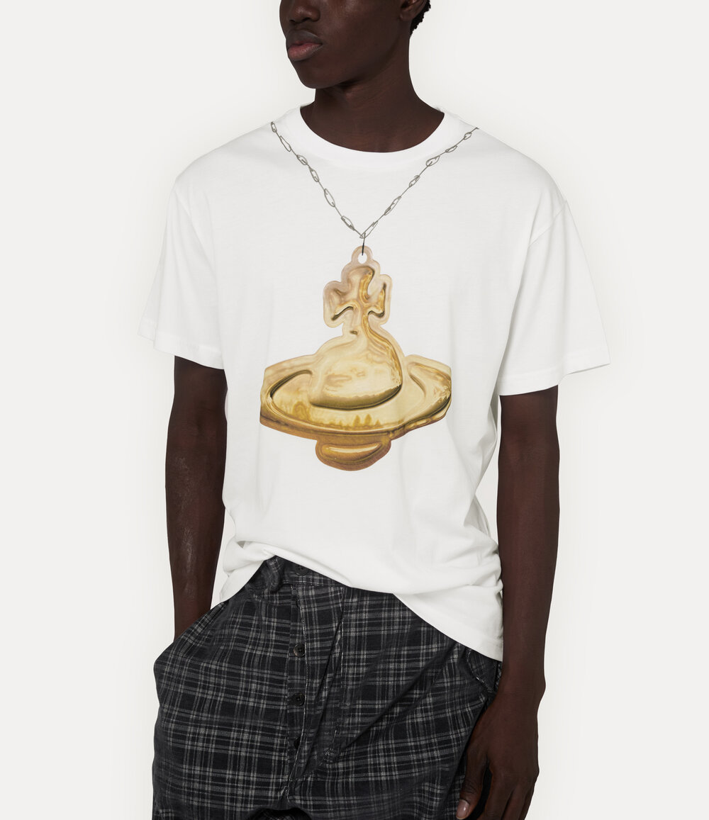 Vivienne Westwood Gold Orb Classic T-shirt in White, view 4