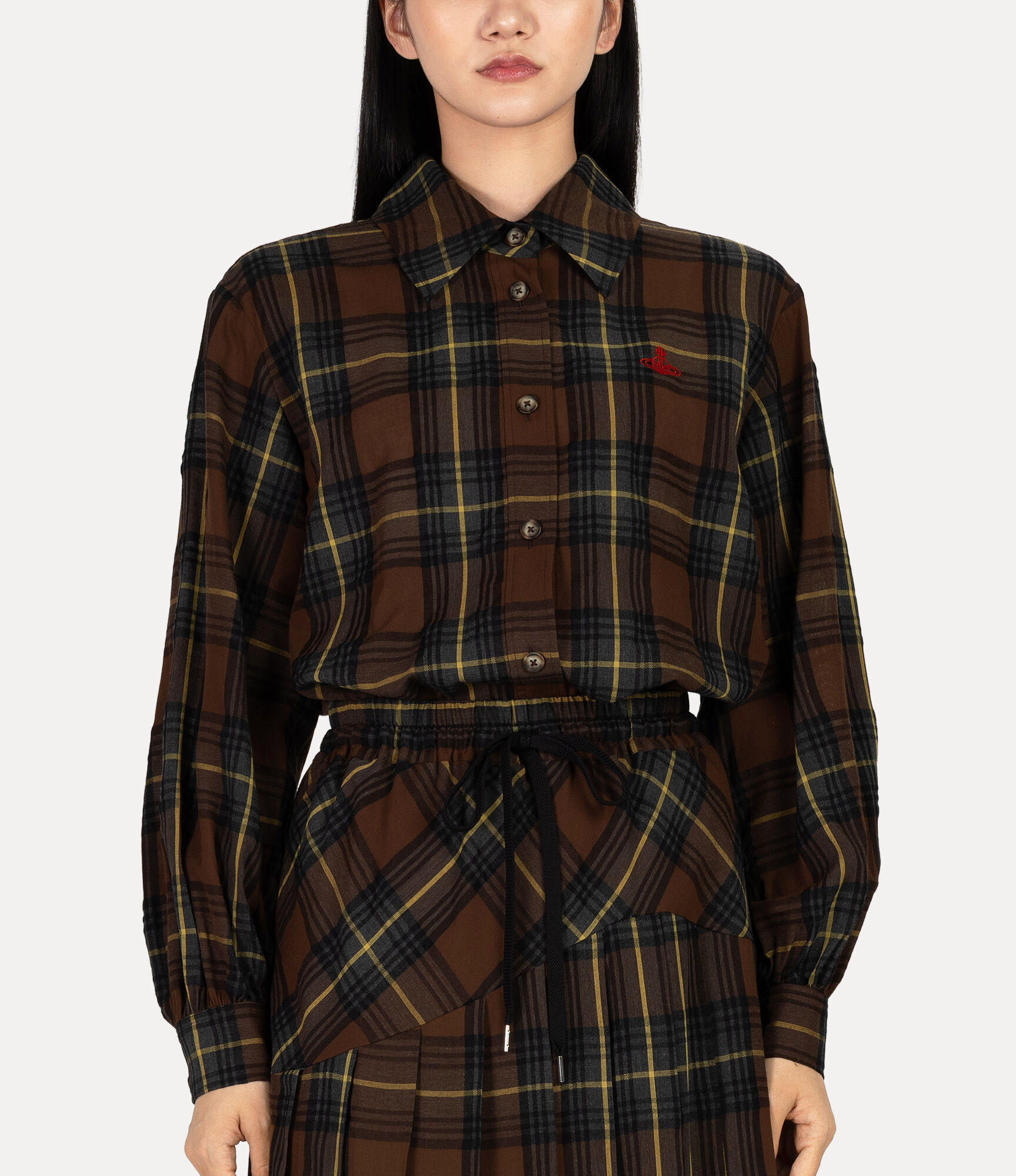 See Through Check Bow Shirt  large image number 5