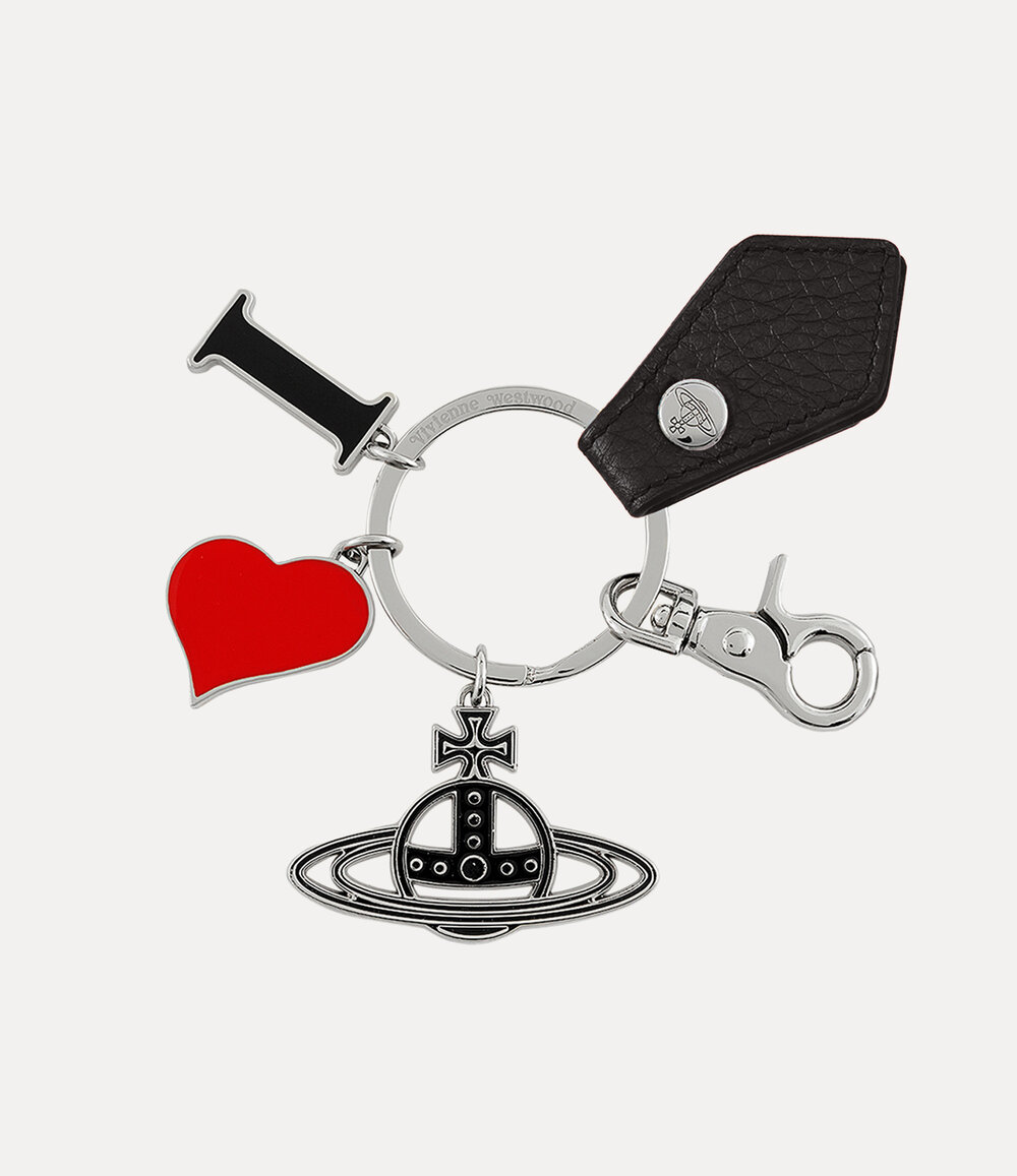 Vivienne Westwood I Love Orb Keyring in Black