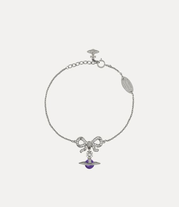 Vivienne Westwood Octavie Bracelet In Platinum-white-lavender-cz
