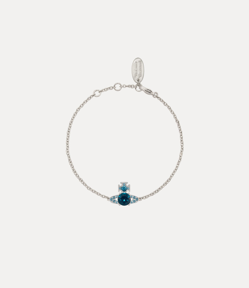 Vivienne Westwood Ismene Bracelet in Platinum Dark Blue Cz