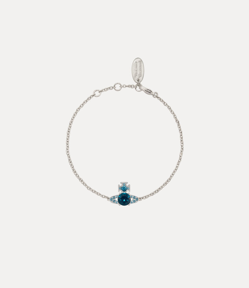 Vivienne Westwood Ismene Bracelet in Platinum Dark Blue Cz