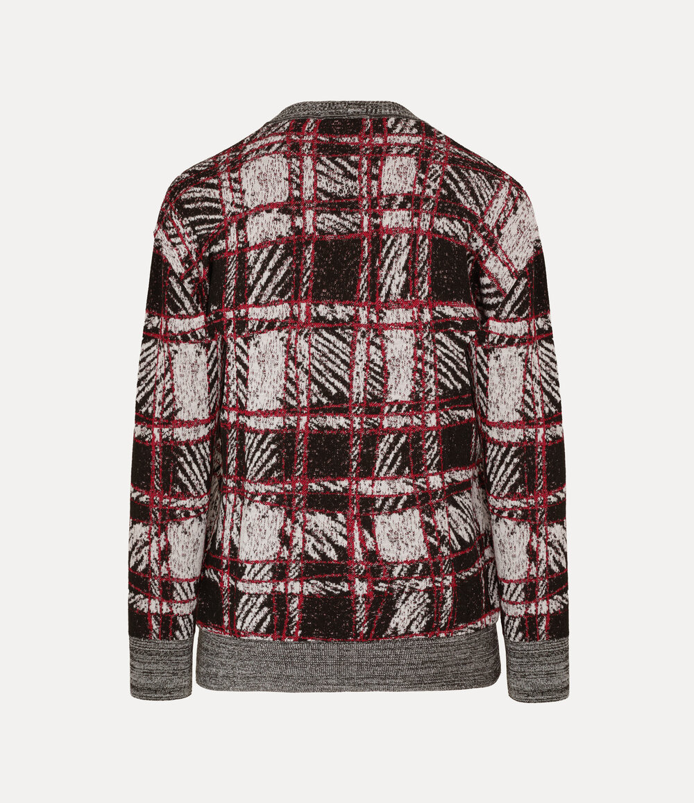 Vivienne Westwood Scribble Check Cardigan in Black, view 3