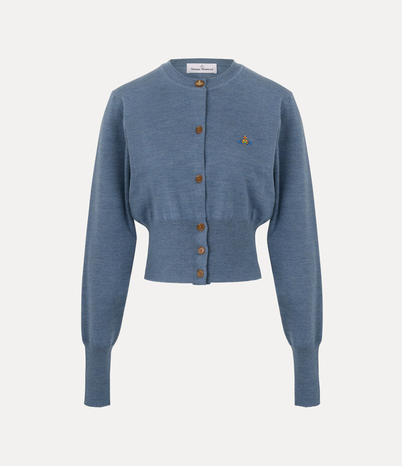 Vivienne Westwood Bea Cropped Cardigan in Denim Blue