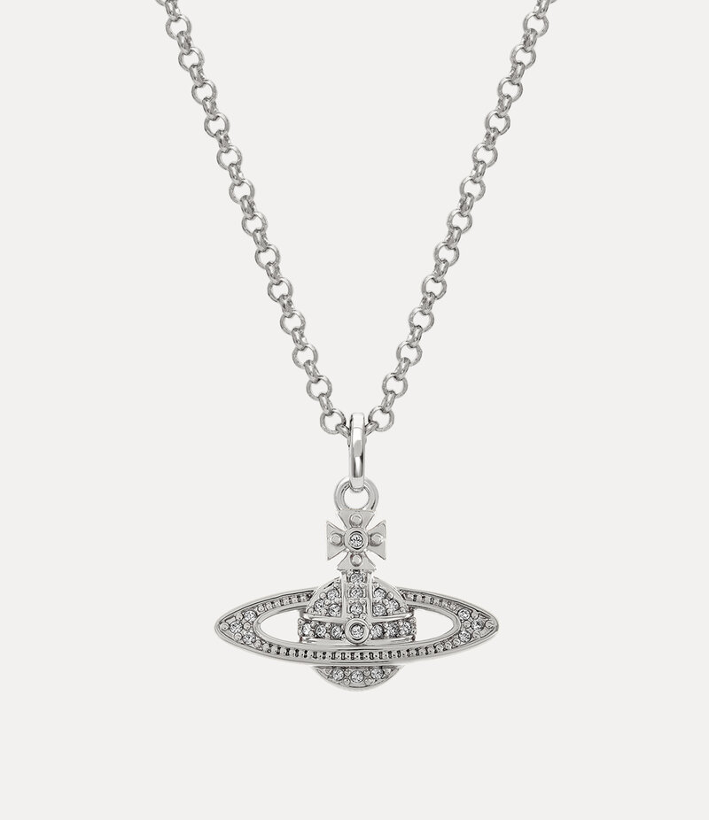 Vivienne Westwood Man. Mini Bas Relief Orb Pendant Necklace in Silver