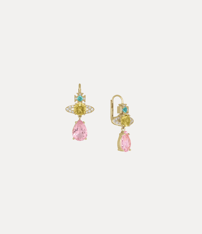 Vivienne Westwood Ismene Drop Earrings in Gold Lt Turquoise Yellow Pink White