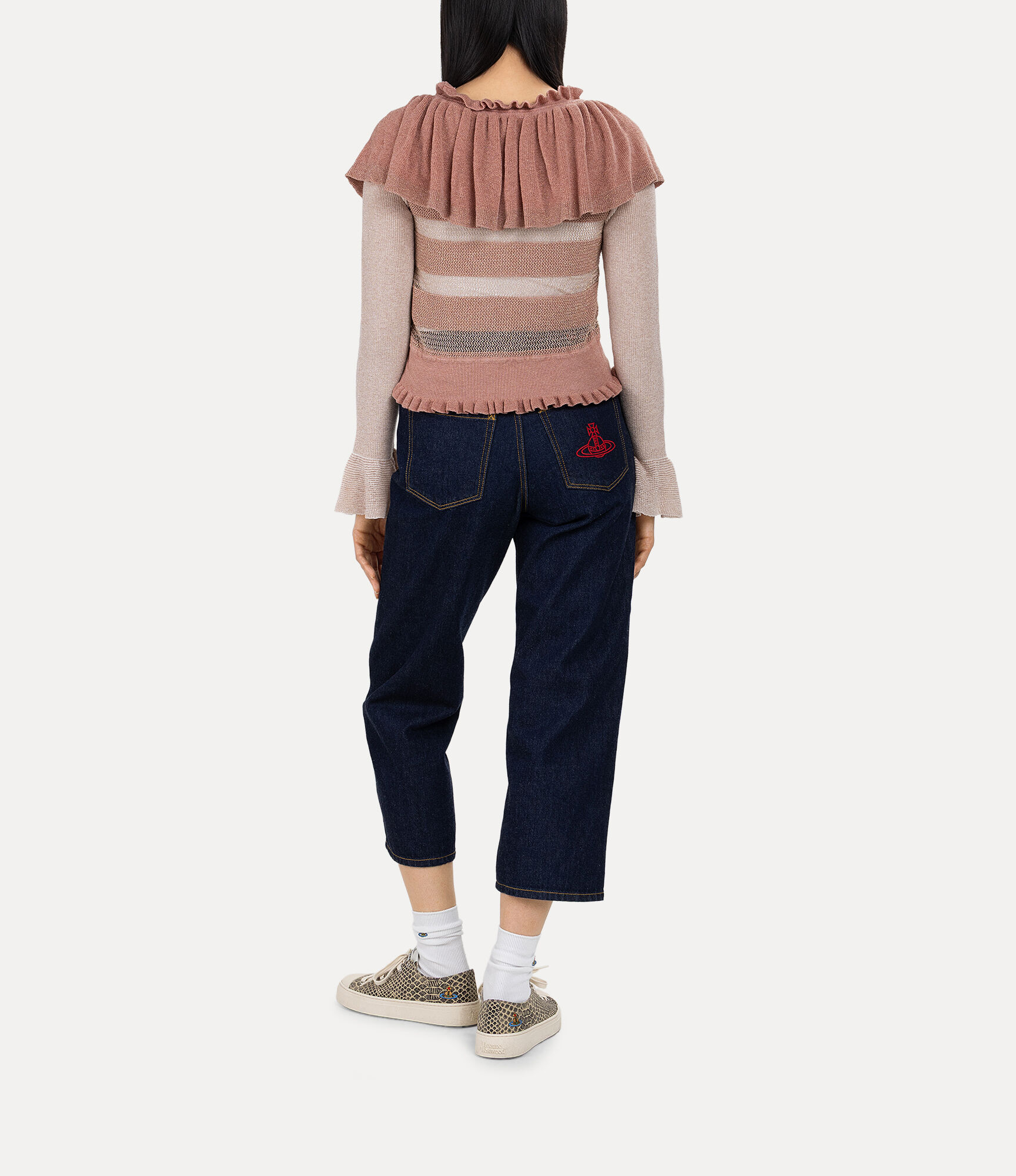 Lurex Mix Patchwork Frill Knit  large image number 3