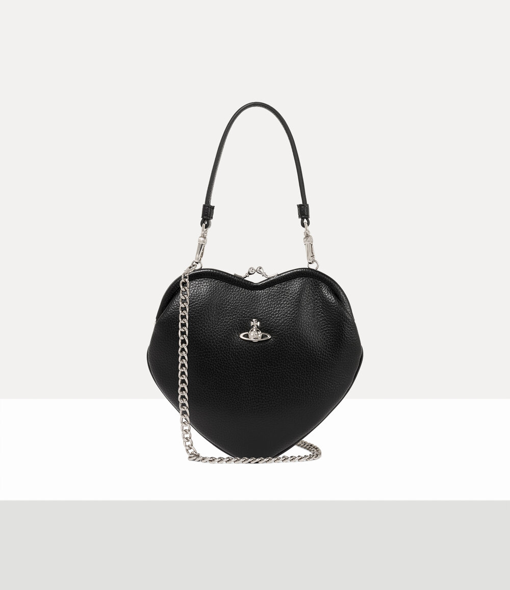 Vivienne Westwood Belle Heart Frame Purse in Black, view 4