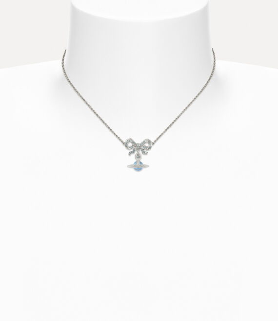 Vivienne Westwood Octavie Choker Platinum-blue-aqua-cz Platinum-blue-aqua-cz Women