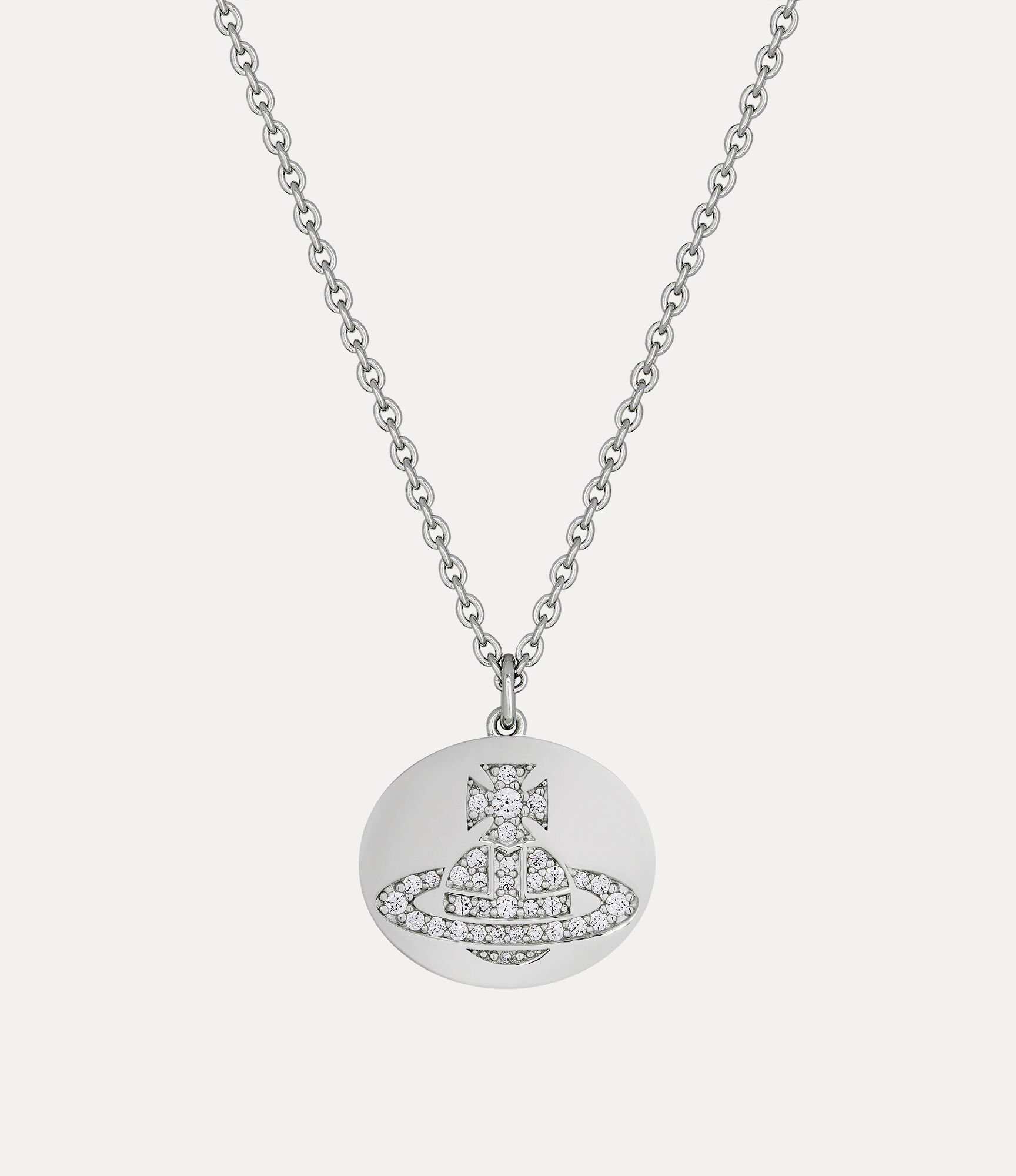 vivienne westwood ネックレス　丸型　シルバー　ホワイト　カメオ Rosabelle ペンダントネックレス - -プラチナ、ホワイト キュービック