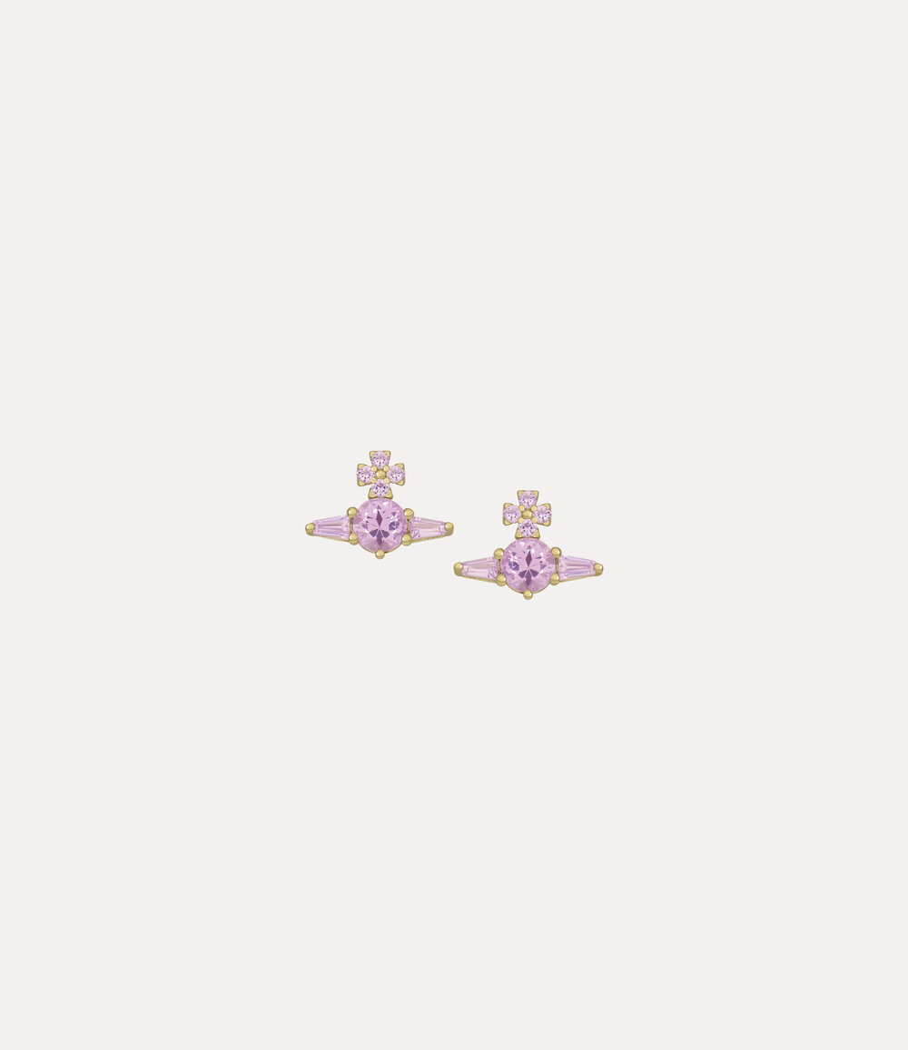 Vivienne Westwood Ofelia Earrings -Gold-lavender-cz -Gold-lavender-cz in gold lavender cz