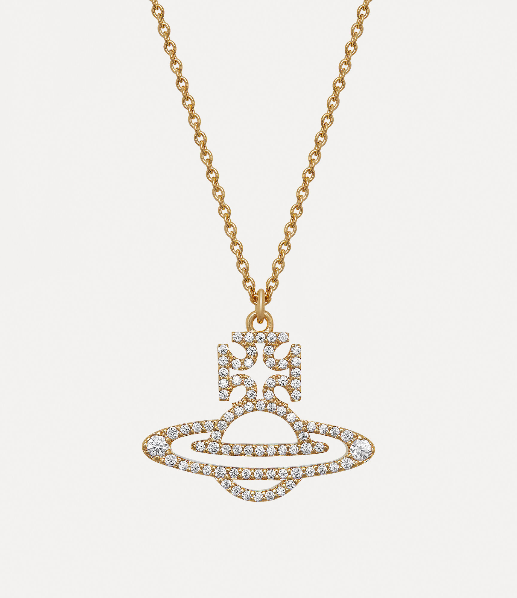 Trudy Pendant Necklace in gold-white-cz | Vivienne Westwood®