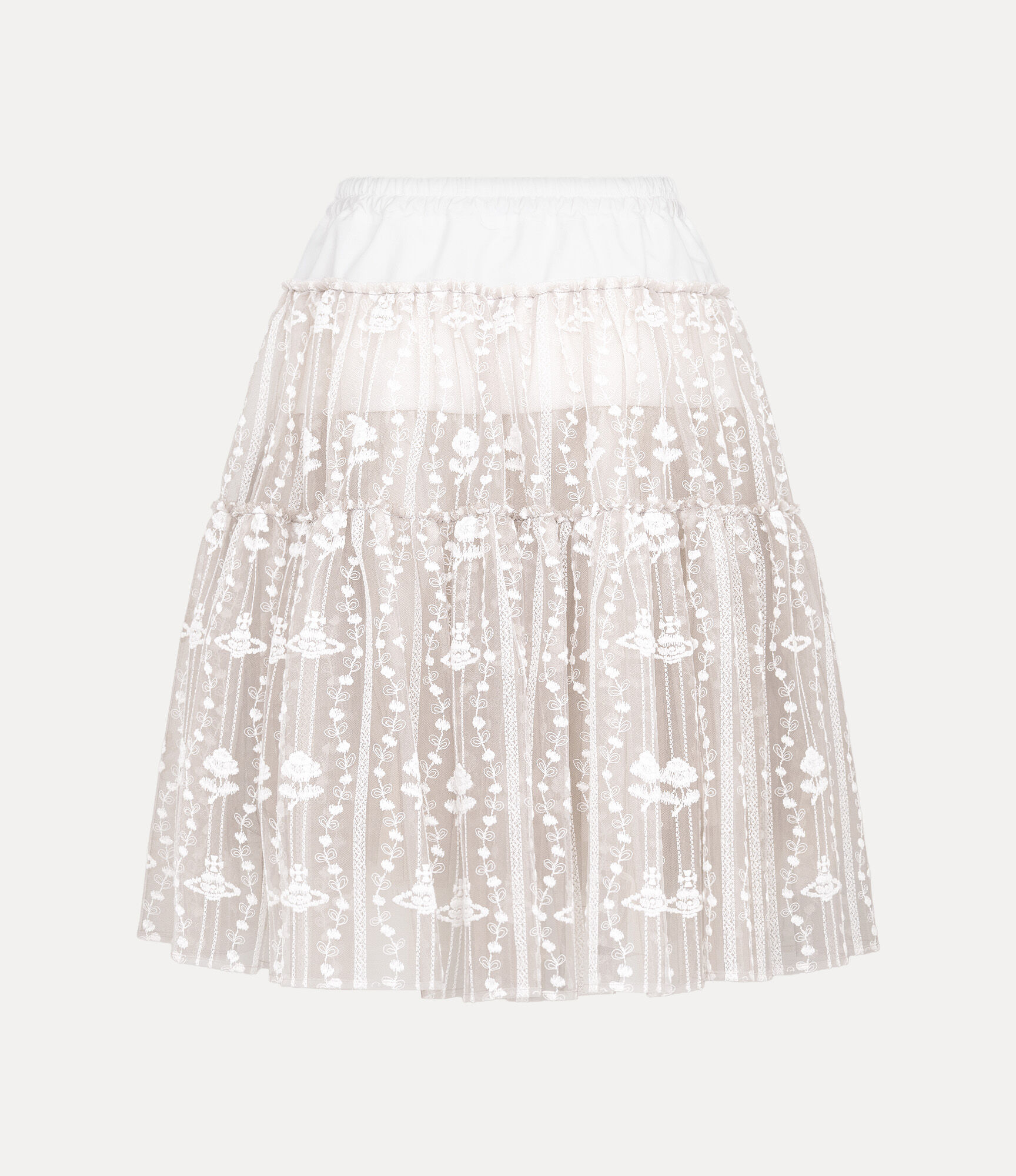 Flower orb Tulle Embroidery Skirt in WHITE | Vivienne Westwood®