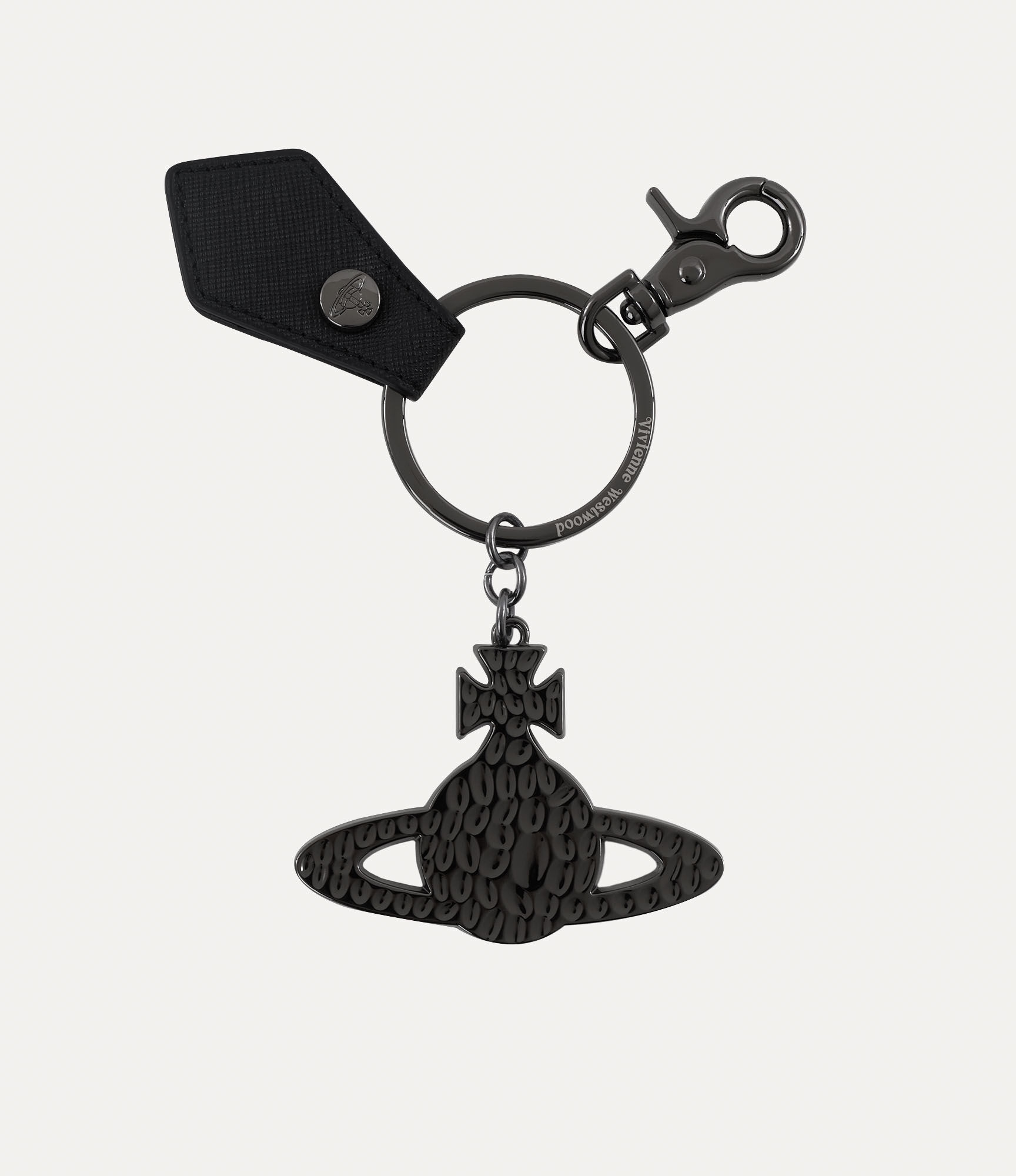 Saffiano Hammered Orb Keyring  large image number 1