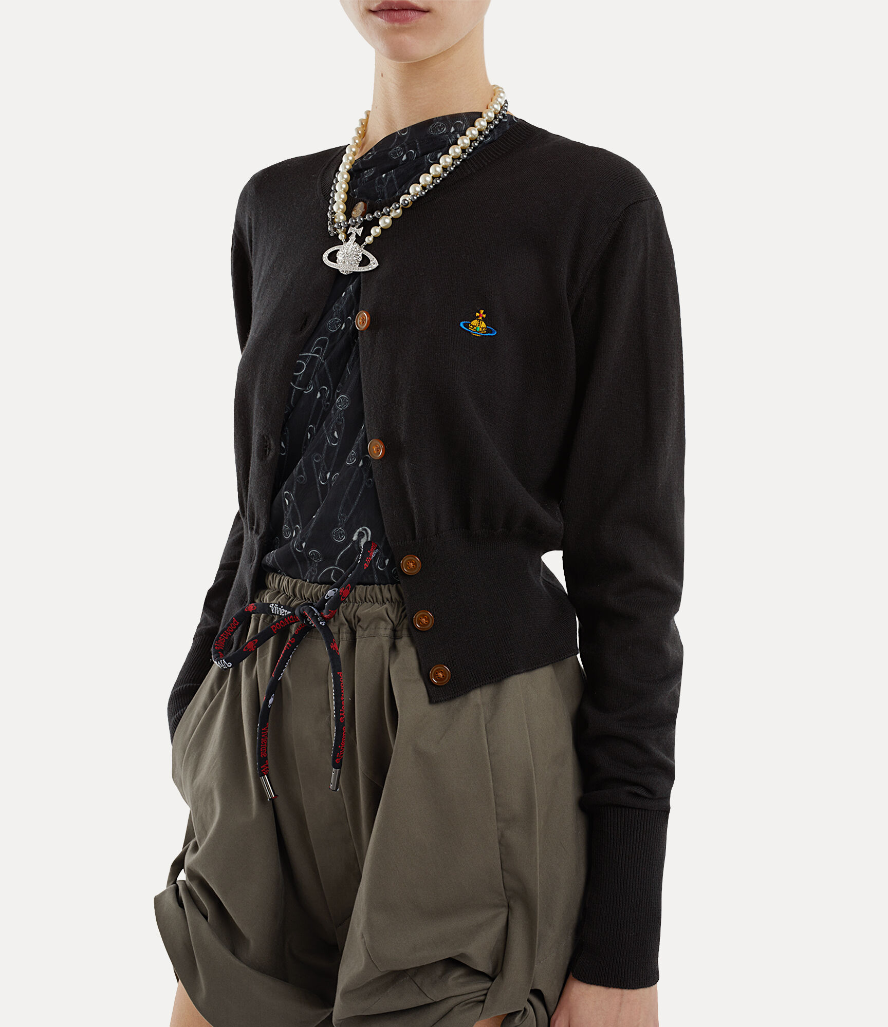 Bea Cropped Cardigan in BLACK | Vivienne Westwood®