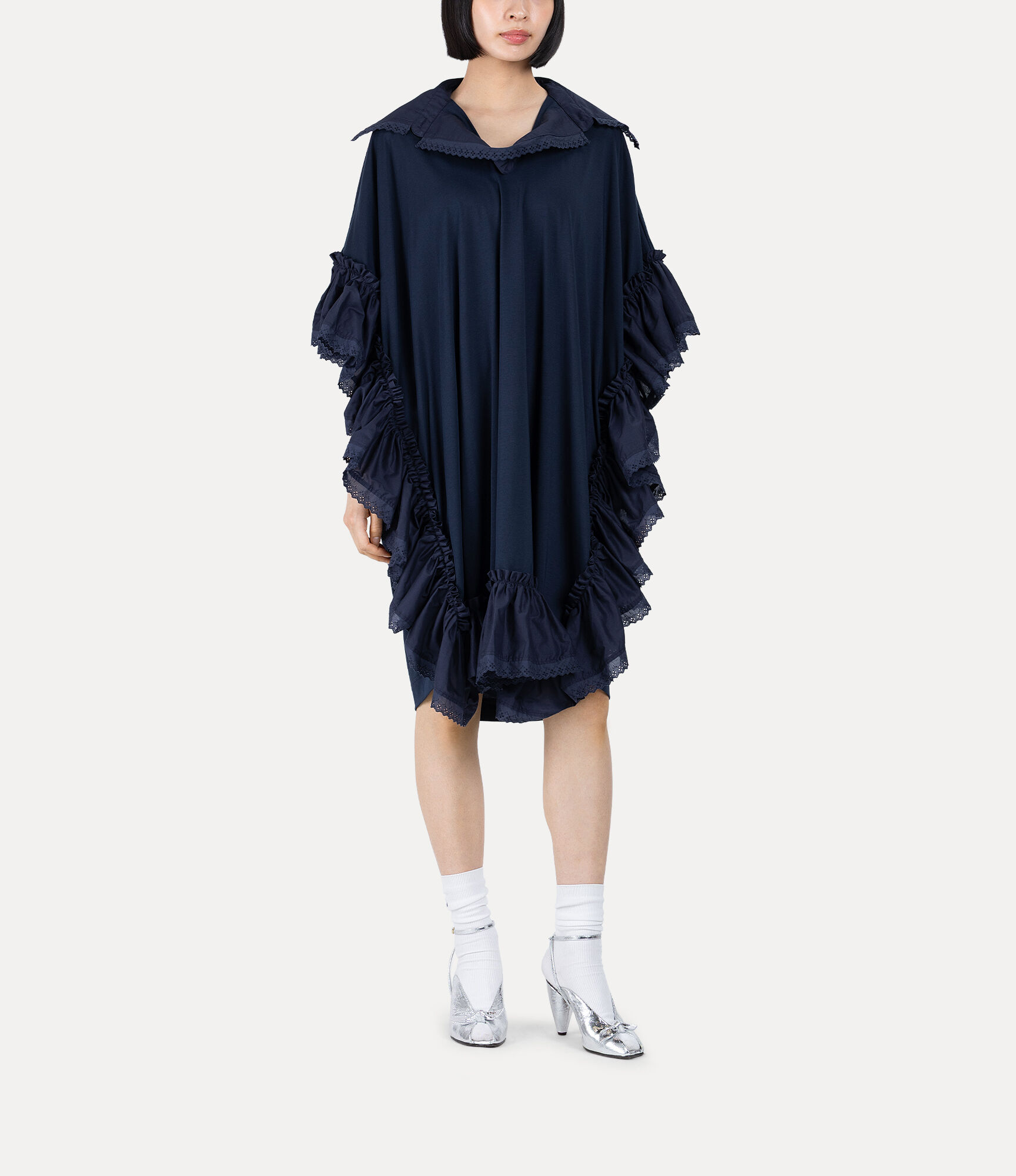 Dry Cotton Jersey Frill ドレス - ブルー | Vivienne Westwood®