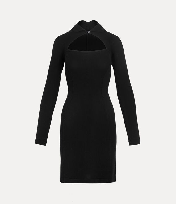 Vivienne Westwood Knee Length Dress With Cut-out Detail And Long Sleeves In Black