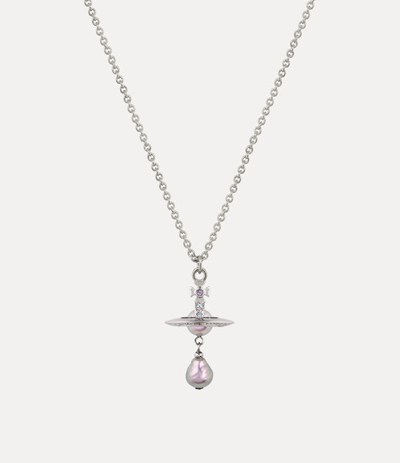 Vivienne Westwood Aleksa Pendant Necklace Platinum-light-purple-pearl-vitrail-light-crystal Platinum-light-purple-pear